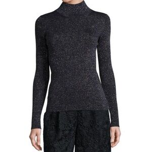 Diane von Furstenberg Tess Metallic Turtleneck Sweater